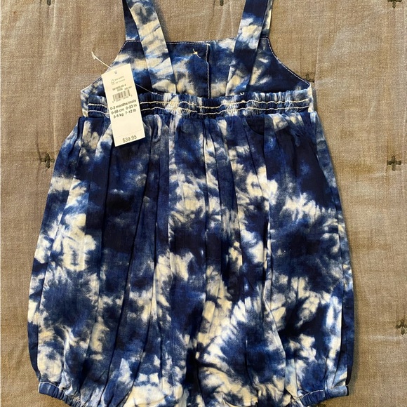 Gap baby girls romper 0-3 months blue tye dye NWT - Picture 2 of 2
